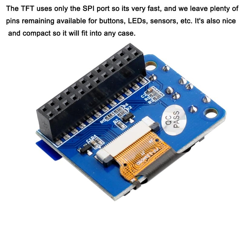 DIYmall Mini PiTFT 1.3" LCD Display 240x240 TFT Add-on for Raspberry Pi 3.3V SPI ST7789 3.3V SPI ST7789 Full Color - Image 2